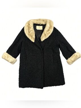 Vintage Hudson’s Bay HBC Persian Lamb Mink Coat Black Women’s L